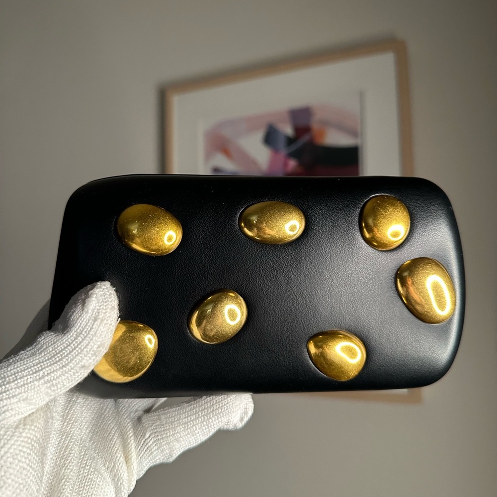 Gold Pebble Vegan Leather Clutch
